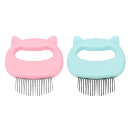 2-Pack: Pet Hair Removal And Massaging Shell Comb Brush For Grooming And Shedding